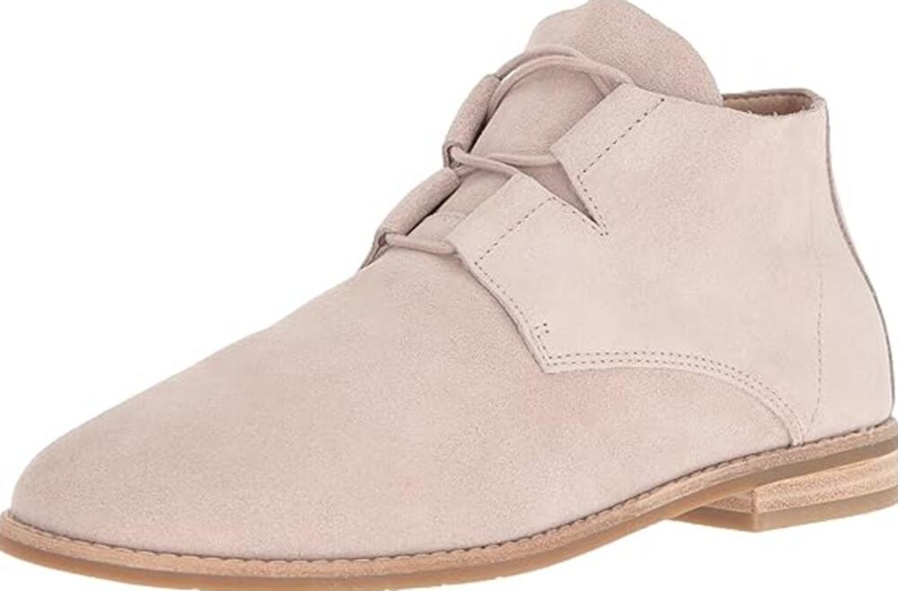 Eileen Fisher Baret-Ss Ankle Bootie Suede Leather High Top Lace Up Brown Tan 7.5